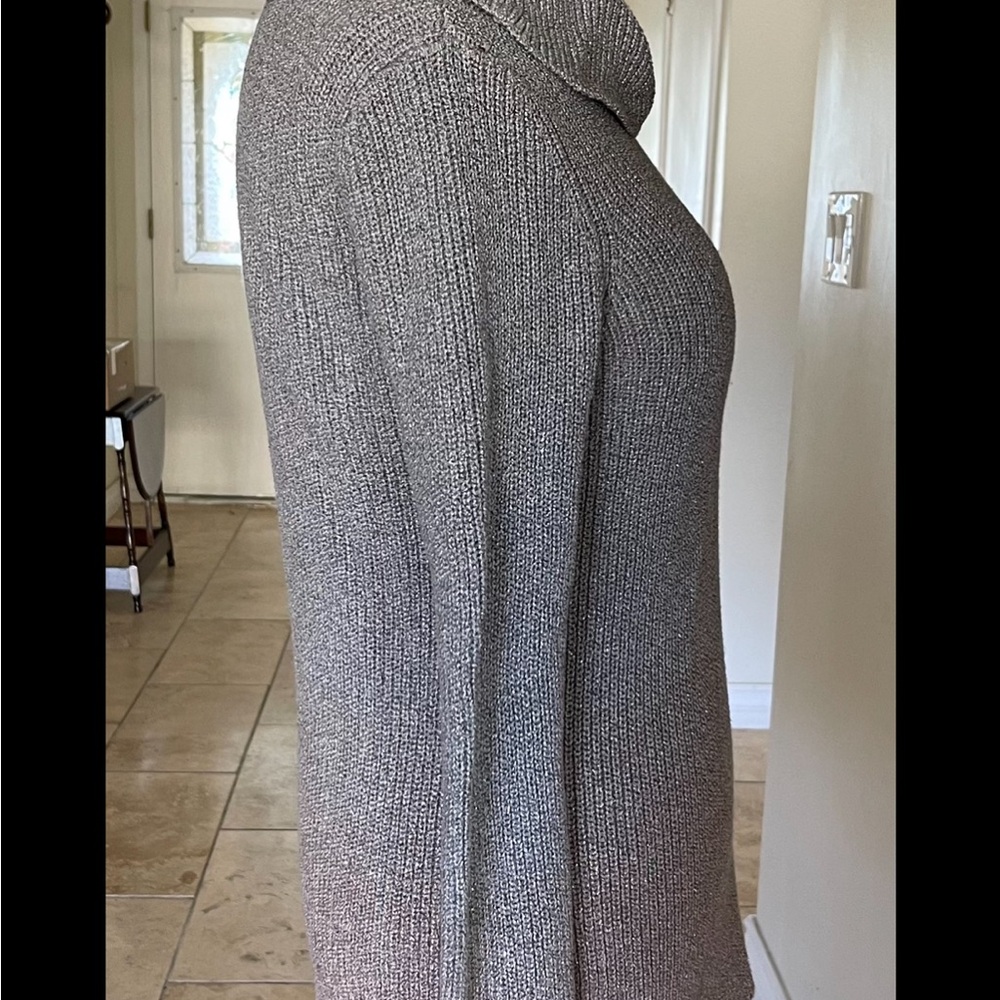 WHBM Metallic Silver to Rose Gold Ombré Cowl Neck Sweater - Picture 14 of 16